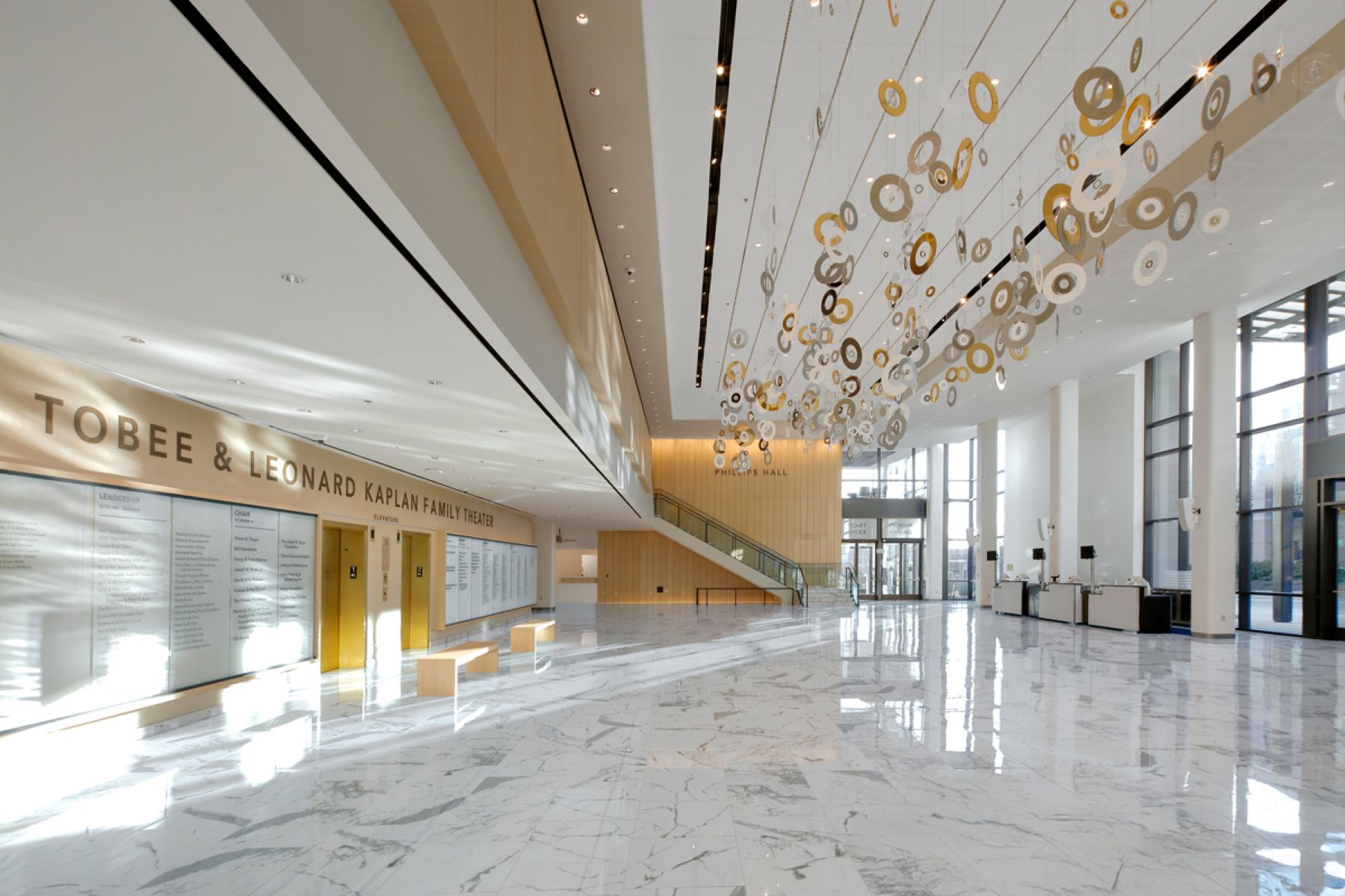 Phillips Hall lobby at the Steven Tanger Center