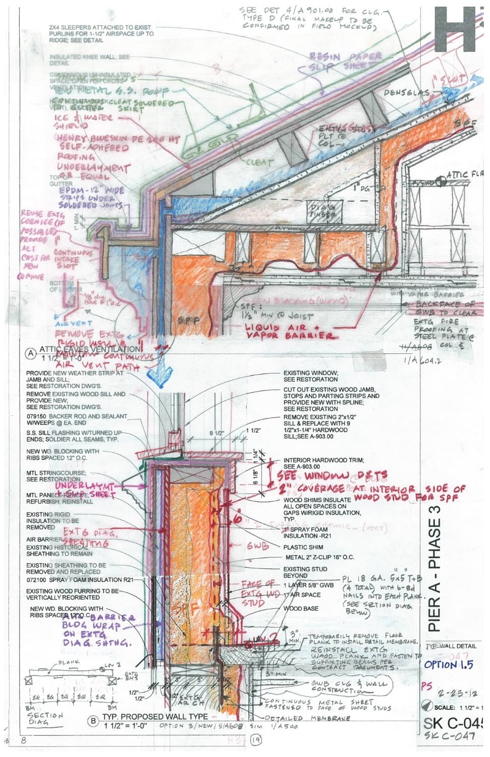 Croquis détaillés de l'enveloppe